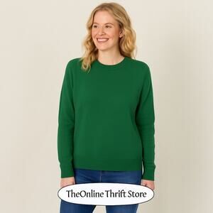 Kim Rogers Forest Green Cotton Pullover Sweater – Women’s Size L #L1346